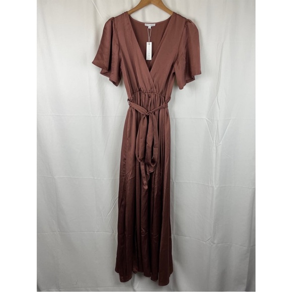 Baltic Born Dresses & Skirts - Baltic Born Women's Sicily Satin Maxi Dress Dusty Rose Maroon Dress Size M